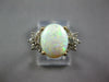 ESTATE 1.67CT DIAMOND & AAA OPAL 14KT 2 TONE GOLD CLASSIC OVAL & ROUND FUN RING