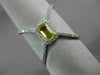ESTATE LARGE .73CT DIAMOND & AAA YELLOW SAPPHIRE 14K WHITE GOLD 3D HALO FUN RING