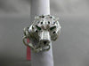 ESTATE MASSIVE 2.58CT DIAMOND & EMERALD 18KT WHITE GOLD 3D FIERCE TIGER FUN RING