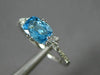 ESTATE 1.0CT DIAMOND & AAA BLUE TOPAZ 14K WHITE GOLD 3D CLUSTER RECTANGULAR RING