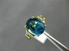 ANTIQUE 2.35CT ROUND DIAMOND & AAA OVAL BLUE TOPAZ 14KT YELLOW GOLD RING #16494