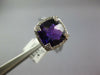 LARGE 3.66CT DIAMOND & AAA AMETHYST 14KT WHITE GOLD 3D CUSHION FILIGREE FUN RING