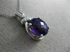 ESTATE 2.39CT DIAMOND & AAA AMETHYST 14K WHITE GOLD 3D OVAL BOW FLOATING PENDANT