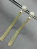 ESTATE LONG .26CT DIAMOND 14K YELLOW GOLD 3D CLUSTER CHANDELIER HANGING EARRINGS