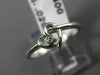 ESTATE .02CT DIAMOND 18KT WHITE GOLD 3D CLASSIC SOLITAIRE LOVE HEART RING #16385
