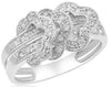 ESTATE .30CT DIAMOND 14KT WHITE GOLD 3D MULTI FLOWER STACKABLE FUN RING