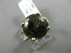 ESTATE 4.95CT DIAMOND & AAA SMOKY QUARTZ 14K 2 TONE GOLD ENGAGEMENT RING #2280