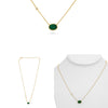 1.32CT DIAMOND & AAA EMERALD 14KT YELLOW GOLD OVAL & ROUND BY THE YARD NECKLACE