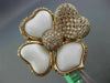 ESTATE EXTRA LARGE 1.90CT DIAMOND & AAA AGATE 18K ROSE GOLD 3D HEART FLOWER RING