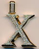 ESTATE EXTRA LARGE 1.06CT DIAMOND 14K YELLOW GOLD X INITIAL FUN FLOATING PENDANT