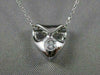 ANTIQUE ROUND DIAMOND SOLITARE ARROW 18KT WHITE GOLD HANGING PENDANT #11742