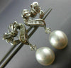 ESTATE LARGE 1.28CT DIAMOND & AAA SOUTH SEA PEARL 18KT WHITE GOLD HEART EARRINGS