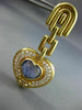 ESTATE EXTRA LARGE 10CT DIAMOND & AAA TANZANITE 18K YELLOW GOLD 3D LOVE EARRINGS