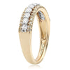 ESTATE WIDE .80CT WHITE & FANCY YELLOW DIAMOND 14K 2 TONE GOLD ANNIVERSARY RING