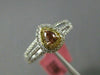 ESTATE LARGE GIA .59CT DIAMOND 18KT TRI COLOR GOLD 3D PEAR HALO ENGAGEMENT RING