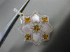 ESTATE LARGE 1.50CT DIAMOND & CITRINE 14K TWO TONE GOLD SQUARE SNOWFLAKE PENDANT