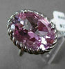 ESTATE LARGE 10.35CT AAA PINK ICE 14KT WHITE GOLD SOLITAIRE FILIGREE OVAL RING