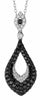 ESTATE 1.28CT WHITE & BLACK DIAMOND 14KT WHITE GOLD 3D CLASSIC TEAR DROP PENDANT