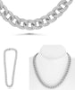 19.50CT DIAMOND 14KT WHITE GOLD 3D ROUND CLASSIC CUBAN ETERNITY TENNIS NECKLACE