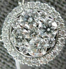 ESTATE LARGE .68CT DIAMOND 18KT WHITE GOLD CLASSIC ROUND CLUSTER HALO PENDANT