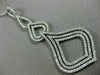 ESTATE LARGE 1.60CT DIAMOND 14KT WHITE GOLD 3D MULTI ROW TEAR DROP LOVE PENDANT