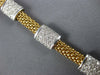 ESTATE .75CT DIAMOND 14K 2 TONE GOLD 3D SQUARE BY THE YARD MESH ITALIAN BRACELET