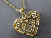 LARGE 2.60CT DIAMOND 14KT YELLOW GOLD 3D PRINCESS INVISIBLE HEART LOVE PENDANT