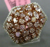 ESTATE EXTRA LARGE GIA 3.31CT DIAMONDS 18KT TWO TONE GOLD STAR CLUSTER LOVE RING