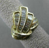 ESTATE WIDE 2.50CT BAGUETTE DIAMOND 18KT YELLOW GOLD WAVE MULTI ROW RING #21187