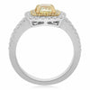 EGL LARGE 1.77CT WHITE & FANCY YELLOW DIAMOND 18KT 2 TONE GOLD ENGAGEMENT RING