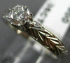 ANTIQUE .35CT ROUND DIAMOND 18KT WHITE GOLD FILIGREE CROWN ENGAGEMENT RING #6190