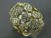 ESTATE LARGE 1.86CT DIAMOND 18KT YELLOW GOLD 3D MULTI FLOWER OPEN FILIGREE RING