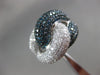 ESTATE EXTRA LARGE 5.26CT WHITE & BLUE DIAMOND 14KT WHITE GOLD ANNIVERSARY RING