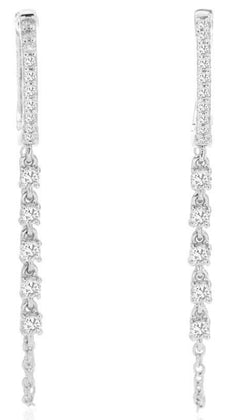 ESTATE .40CT DIAMOND 14KT WHITE GOLD 3D ROUND BY THE YARD FUN HANGING EARRINGS