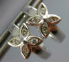 ESTATE .20CT DIAMOND 14KT WHITE GOLD 3D FLOWER BUTTERFLY HUGGIE EARRINGS #629