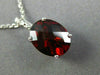 ESTATE 2.91CT DIAMOND & EXTRA FACET GARNET 14KT WHITE GOLD OVAL FLOATING PENDANT