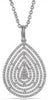ESTATE .50CT DIAMOND 14KT WHITE GOLD 3D MULTI ROW TEAR DROP FUN FLOATING PENDANT