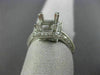 ESTATE .35CT DIAMOND 14K WHITE GOLD SQUARE HALO SEMI MOUNT ENGAGEMENT RING #2870