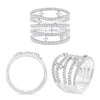 LARGE 1.0CT DIAMOND 14KT WHITE GOLD ROUND MULTI ROW ETOILE FUN ANNIVERSARY RING