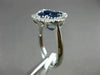 ESTATE 1.38CT DIAMOND & AAA SAPPHIRE 18KT WHITE GOLD 3D SQUARE FLOWER LOVE RING