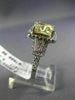 LARGE 3.82CT WHITE & FANCY YELLOW CUSHION DIAMOND 14K WHITE GOLD ENGAGEMENT RING