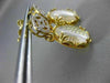 ESTATE LARGE 2.62CT DIAMOND & TOPAZ 18KT TWO TONE GOLD 3D OVAL FLOATING EARRINGS