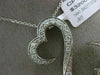 ESTATE LARGE 1.36CT DIAMOND 14K WHITE GOLD 3D DOUBLE HEART SEMI INFINITY PENDANT