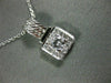 ANTIQUE .45CT DIAMOND 14KT WHITE GOLD 3D SQUARE CLUSTER FILIGREE PENDANT #15024