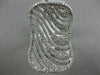ESTATE MASSIVE 1.94CT DIAMOND 14KT WHITE GOLD 3D RECTANGULAT MULTI WAVE FUN RING