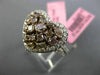 ESTATE LARGE 2.52CT WHITE & PINK DIAMOND 18KT 2 TONE GOLD HEART SHAPE LOVE RING