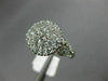 ESTATE WIDE 1.18CT ROUND DIAMOND 18KT WHITE GOLD 3D CLUSTER PAVE ENGAGEMENT RING