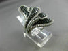ESTATE MASSIVE 3.13CT WHITE & BLACK DIAMOND 14K WHITE GOLD MULTI LEAF FANCY RING
