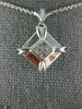 ESTATE .35CT DIAMOND 18KT WHITE GOLD PRINCESS INVISIBLE SQUARE PENDANT #1130
