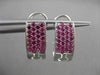 ESTATE WIDE 1.80CT AAA PINK SAPPHIRE 14KT WHITE GOLD PAVE CLIP ON EARRINGS